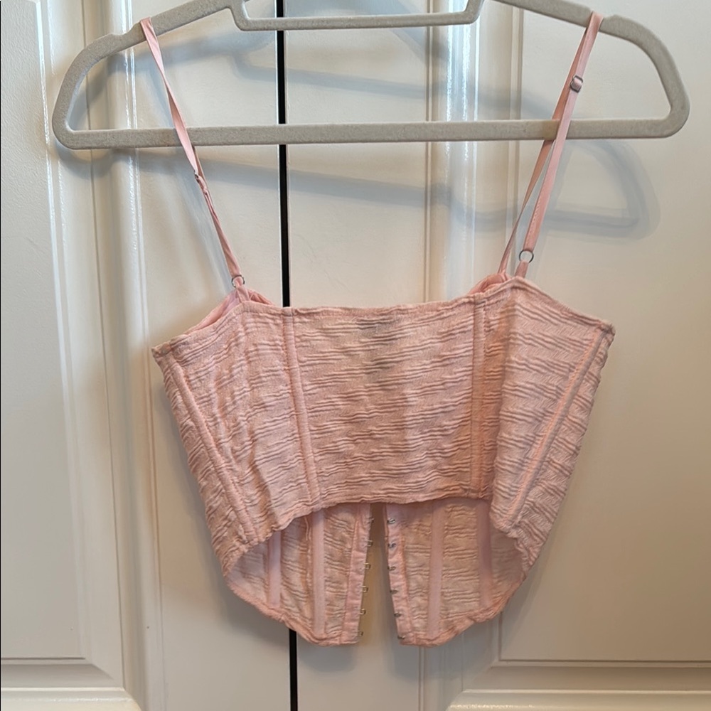 Pink Ruched Bustier Top - Picture 2 of 2